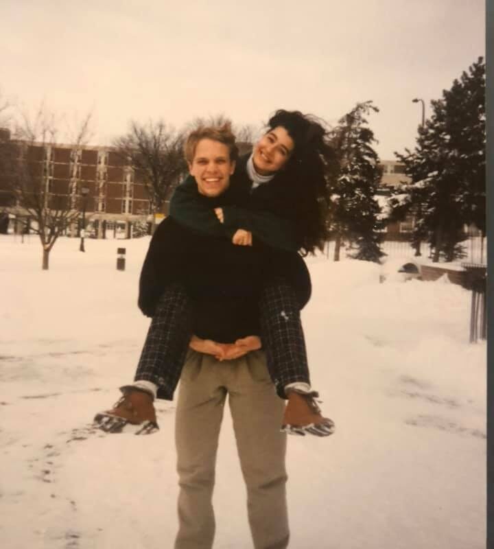 Students in the Snow 1990